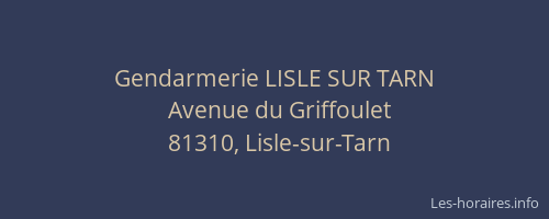 Gendarmerie LISLE SUR TARN