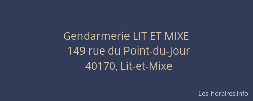 Gendarmerie LIT ET MIXE