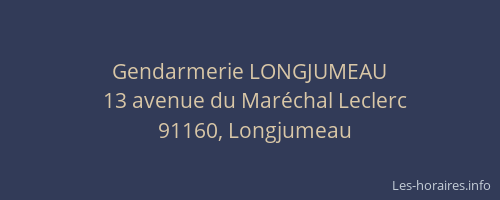Gendarmerie LONGJUMEAU