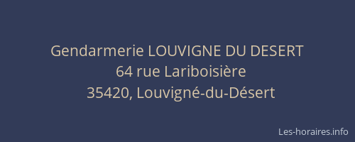 Gendarmerie LOUVIGNE DU DESERT
