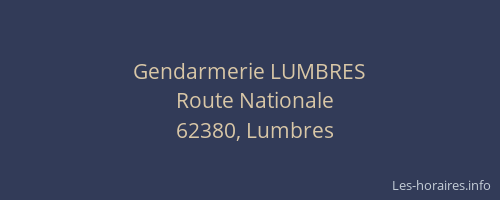 Gendarmerie LUMBRES