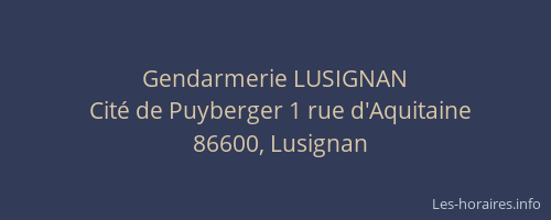 Gendarmerie LUSIGNAN