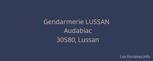 Gendarmerie LUSSAN