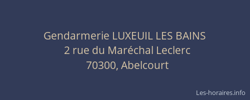 Gendarmerie LUXEUIL LES BAINS