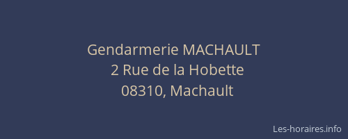 Gendarmerie MACHAULT