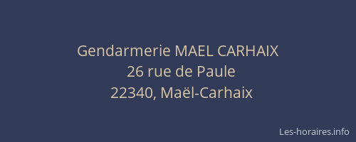 Gendarmerie MAEL CARHAIX