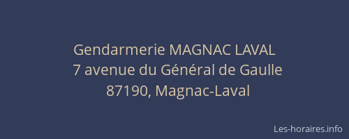 Gendarmerie MAGNAC LAVAL