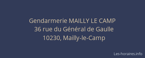 Gendarmerie MAILLY LE CAMP