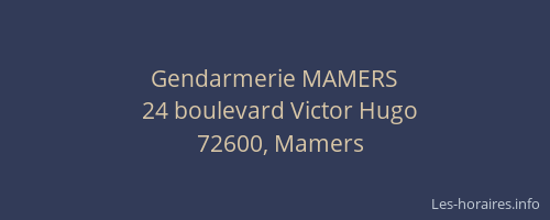 Gendarmerie MAMERS