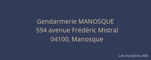 Gendarmerie MANOSQUE