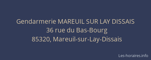 Gendarmerie MAREUIL SUR LAY DISSAIS