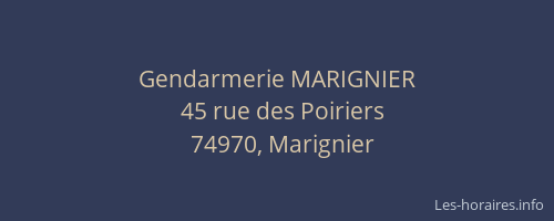 Gendarmerie MARIGNIER