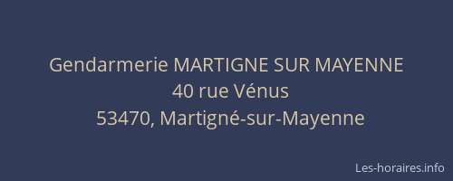 Gendarmerie MARTIGNE SUR MAYENNE