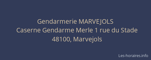 Gendarmerie MARVEJOLS