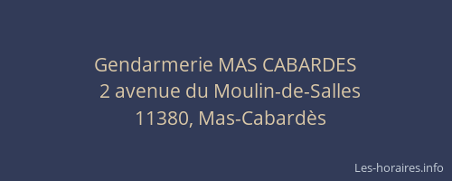 Gendarmerie MAS CABARDES