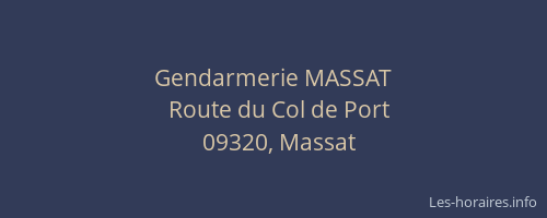 Gendarmerie MASSAT