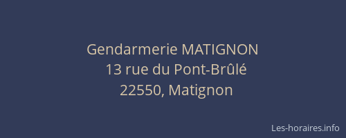 Gendarmerie MATIGNON