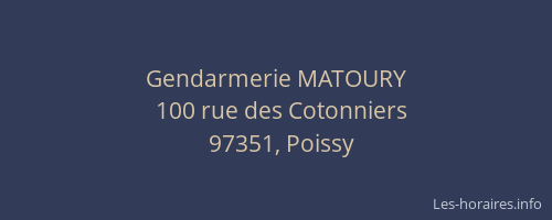 Gendarmerie MATOURY
