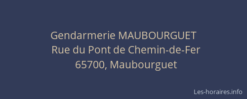 Gendarmerie MAUBOURGUET