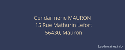 Gendarmerie MAURON