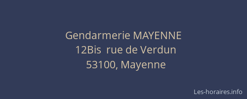 Gendarmerie MAYENNE