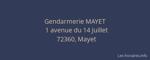 Gendarmerie MAYET