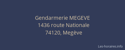 Gendarmerie MEGEVE