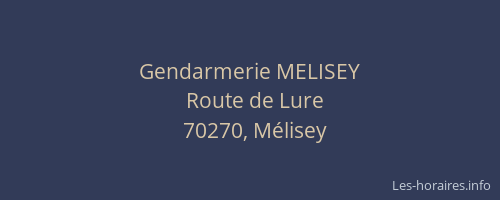 Gendarmerie MELISEY