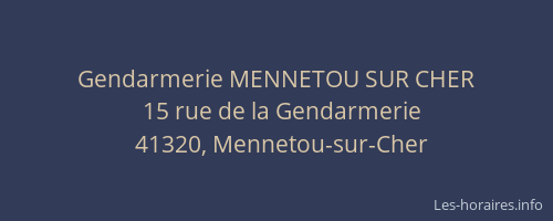 Gendarmerie MENNETOU SUR CHER