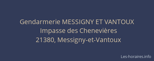 Gendarmerie MESSIGNY ET VANTOUX