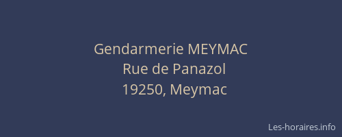 Gendarmerie MEYMAC