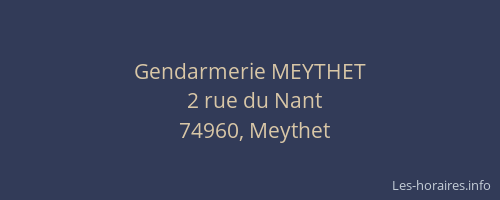 Gendarmerie MEYTHET
