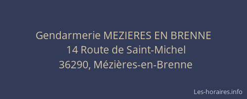 Gendarmerie MEZIERES EN BRENNE