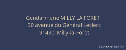 Gendarmerie MILLY LA FORET