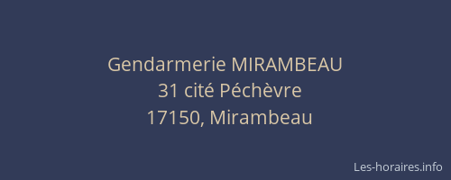 Gendarmerie MIRAMBEAU