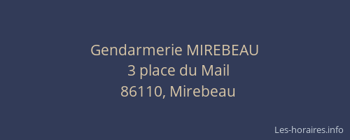 Gendarmerie MIREBEAU