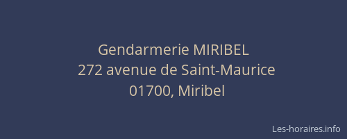 Gendarmerie MIRIBEL