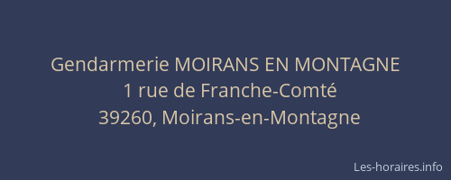 Gendarmerie MOIRANS EN MONTAGNE