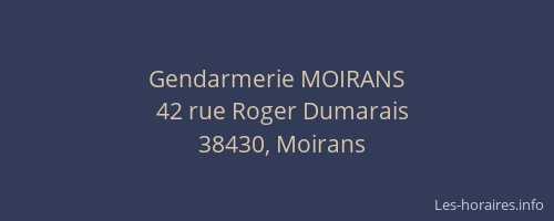 Gendarmerie MOIRANS