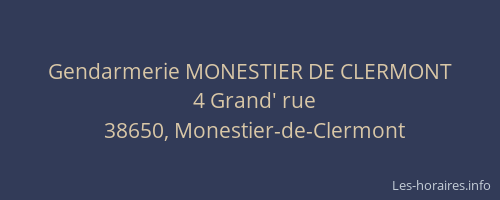 Gendarmerie MONESTIER DE CLERMONT
