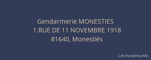 Gendarmerie MONESTIES