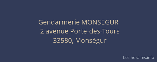 Gendarmerie MONSEGUR