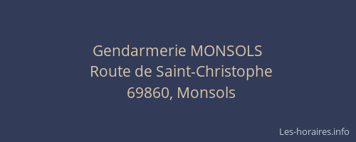 Gendarmerie MONSOLS