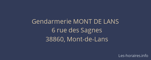 Gendarmerie MONT DE LANS