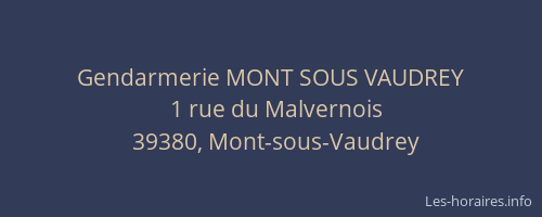 Gendarmerie MONT SOUS VAUDREY