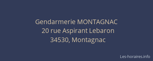 Gendarmerie MONTAGNAC