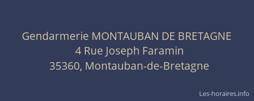 Gendarmerie MONTAUBAN DE BRETAGNE
