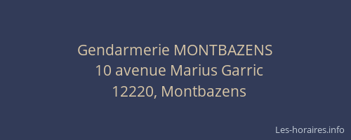Gendarmerie MONTBAZENS