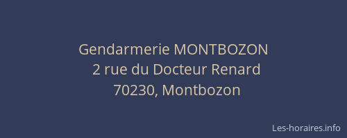 Gendarmerie MONTBOZON