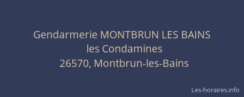 Gendarmerie MONTBRUN LES BAINS
